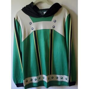 My Hero Academia Adult XL Green & Black Pullover Hoodie Cosplay Costume Top